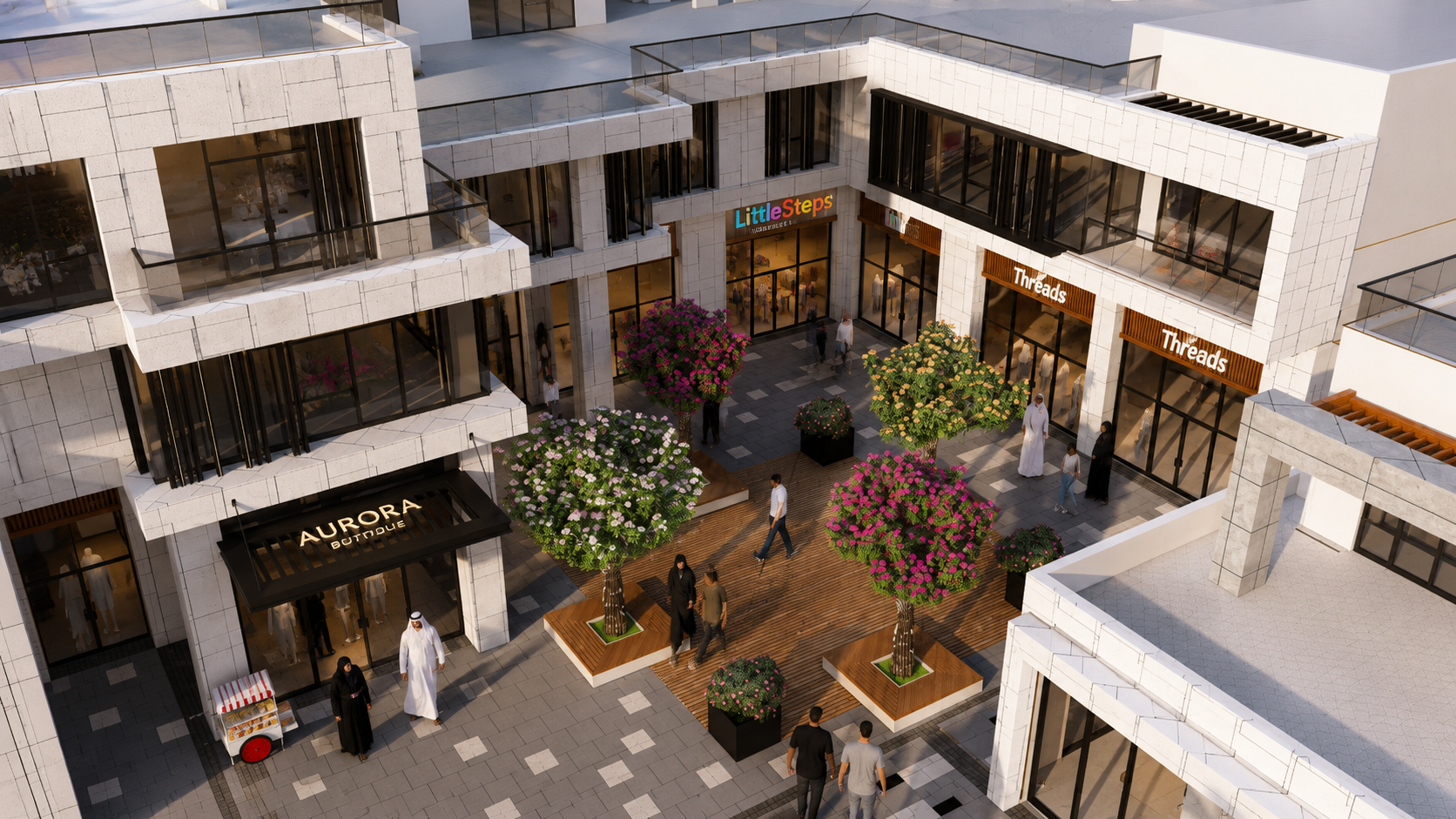 Retail courtyard from above
